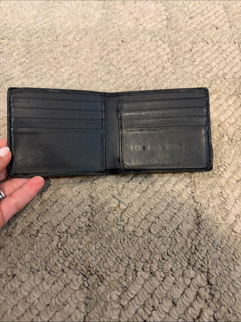 Gucci Black Card Holder Wallet with Red-White Snake Print - Picture 4 of 10